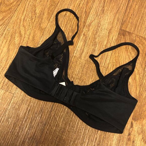 NWOT Body by Victoria Victoria’s Secret Black Lace Unlined Lace Demi Bra 34DD - Picture 8 of 14